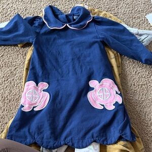 B60 Simply Southern little girls 3T turtle dress EUC
